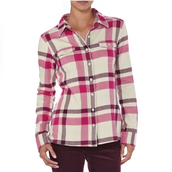 Patagonia Womens pink fjord Flannel shirt - size 2 - Picture 2 of 8